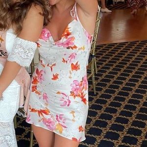 Zara cowl neck satin floral dress